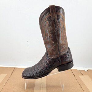 Lucchese M4539.TWF Brant Hornback Caiman Crocodile Boots Cigar Brown 12D